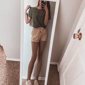 🌴 PacSun Olive Green Scalloped Fit Tee